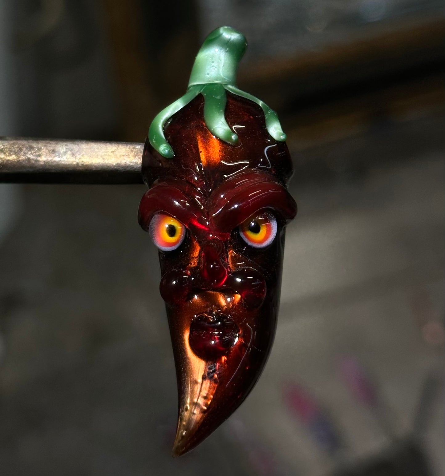 Chipotle Pepper Pendant Garnet/Electrum
