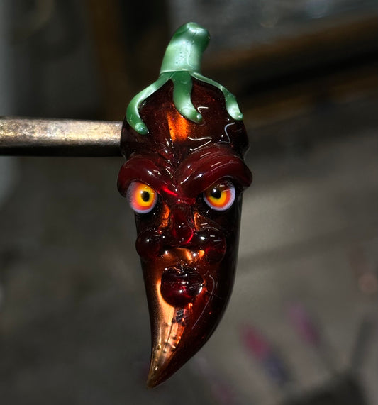 Chipotle Pepper Pendant Garnet/Electrum